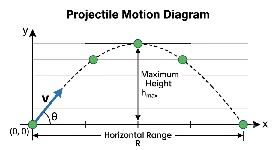 แผนภาพการเคลื่อนที่แบบโพรเจกไทล์ (Projectile motion)